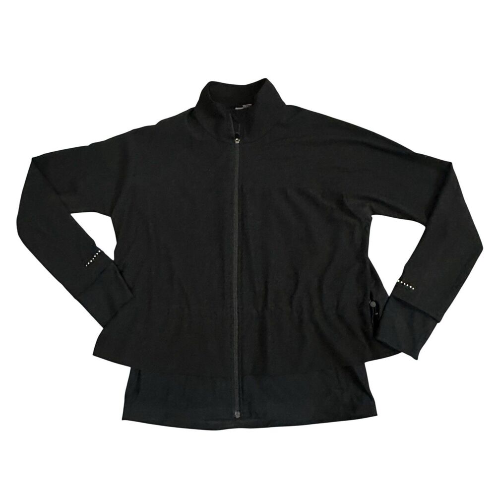 Sweaty Betty Fast Lane Running Jacket Womens 8 Black Drawstring Waist Reflective